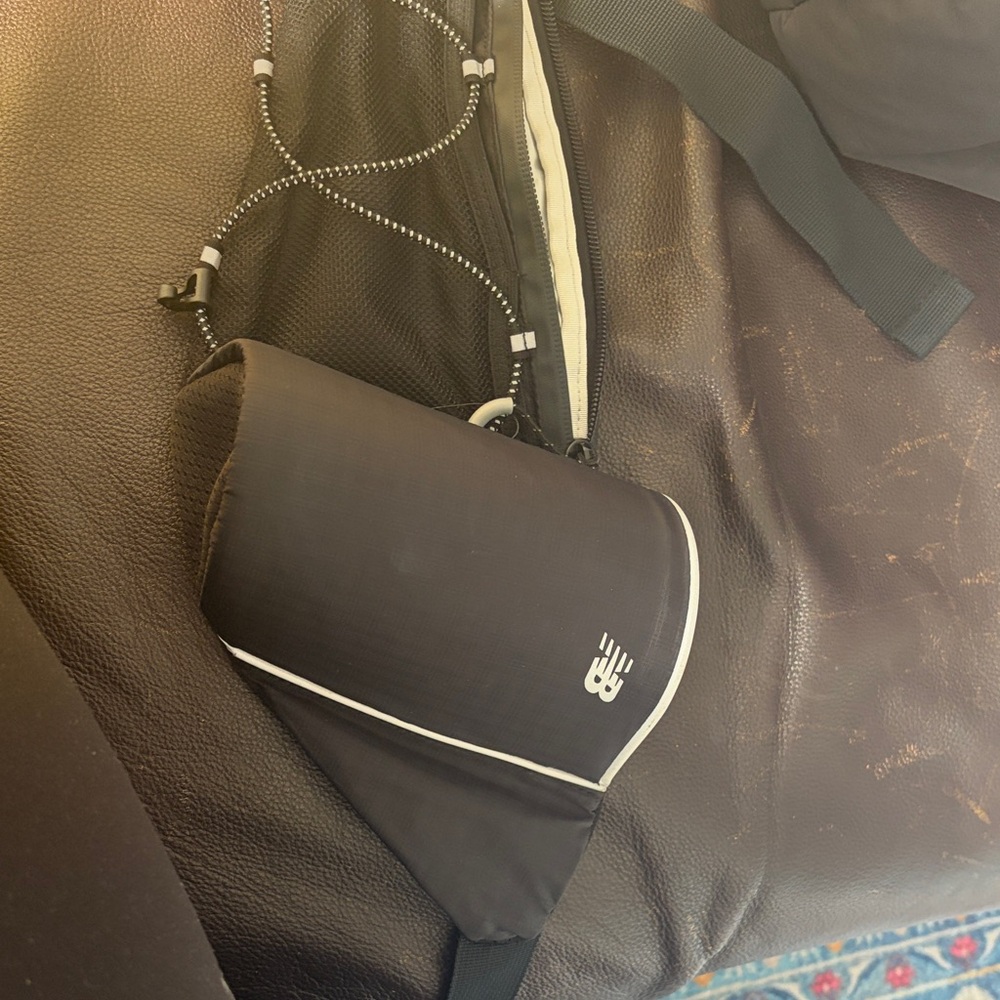 New Balance Black Sling Belt Bag with White Trim